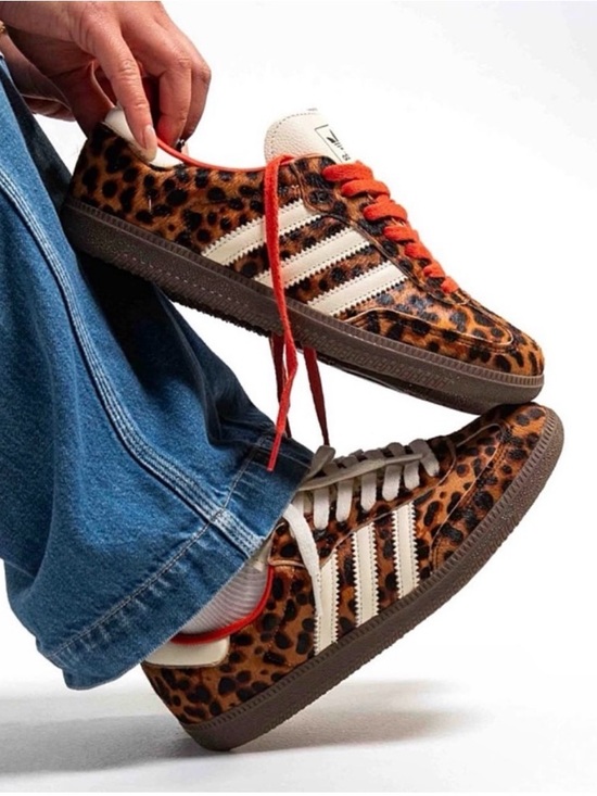 adidas Shoes - Adidas Samba OG Leopard Pony Hair Sneakers Red Laces JI2734 W 8